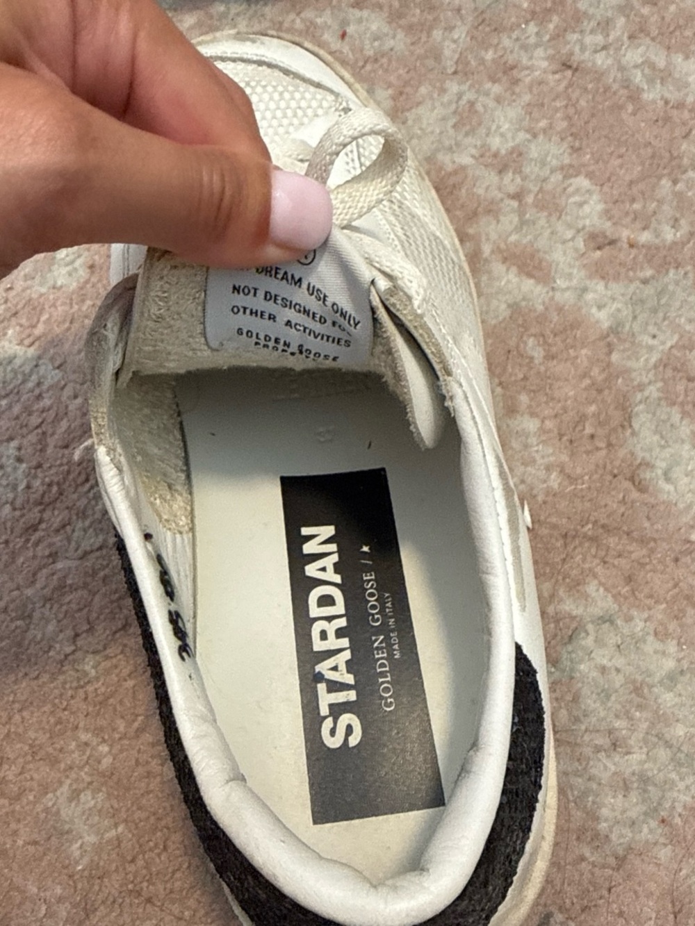 Golden Goose White and Black Low-Top Stardan Sneaker - Picture 3 of 4